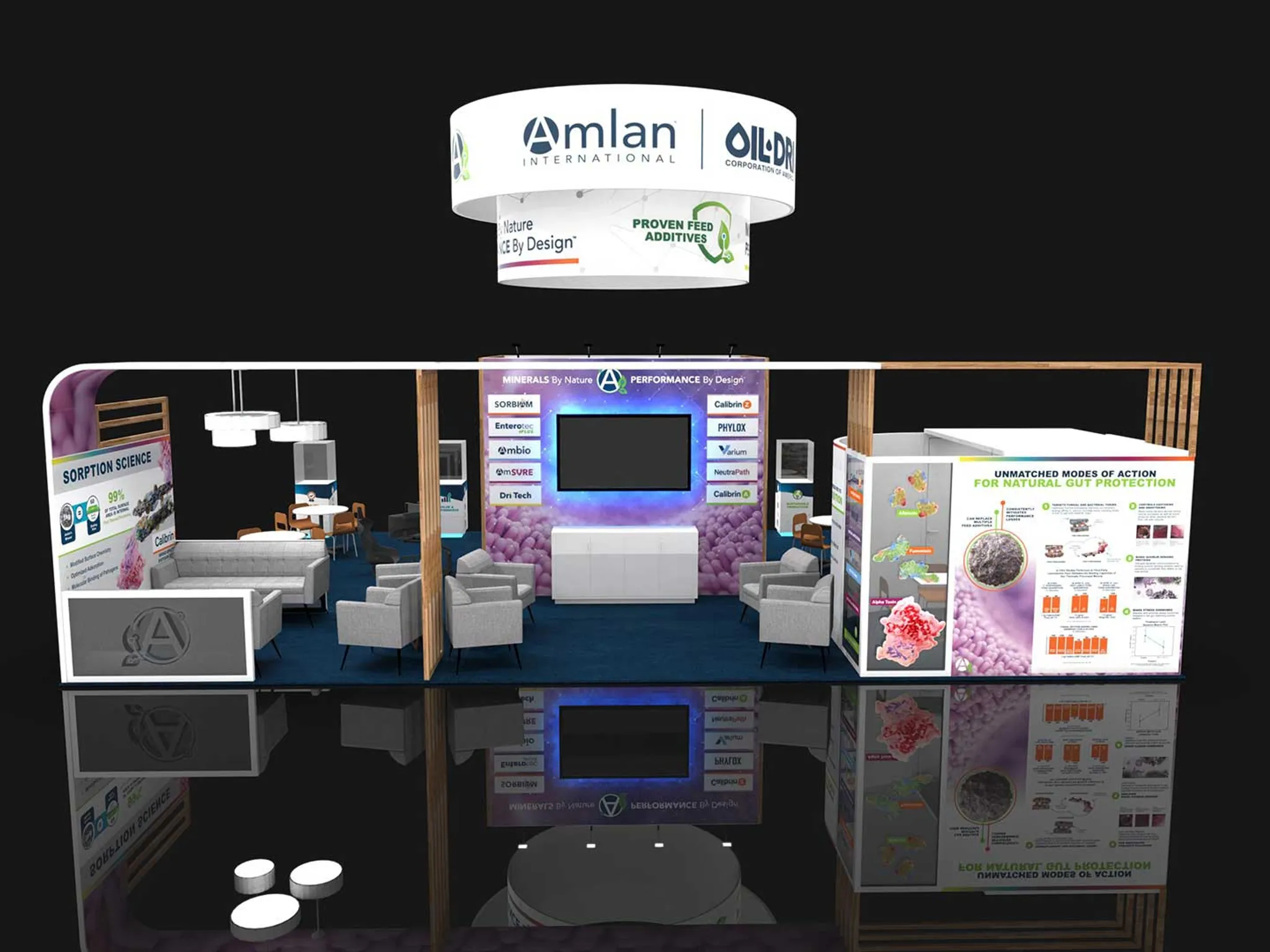 30x40 Inselstand booth design by Southeast Exhibit